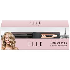 ELLE Wave Curler Led Indicator Soft Touch Matt Finish Regular Size Curler -Black