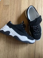 SOHO GRIT Nubuck Suede Black Trainers Size EU 40/UK 7 Made In Italy New