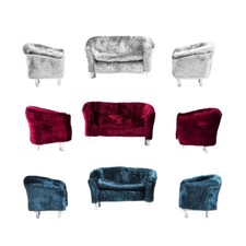 3pcs 1/20 Dolls House Miniature Furniture Double Single Sofa Chair Armchair