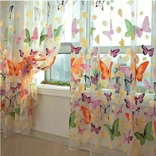Butterfly print lace - butterfly, curtain