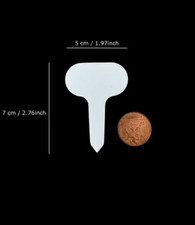 100Pcs T-Shape Plastic Plant Tags Waterproof Nursery Garden Labels (White)