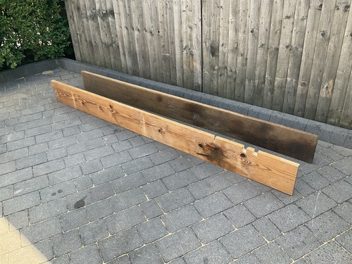 Mahogany and pitch pine planks - pitch,