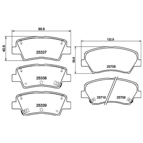 Don front rear pads fits - front,