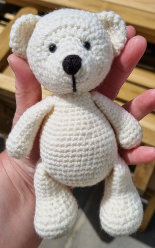 Handmade white crochet - white, teddy