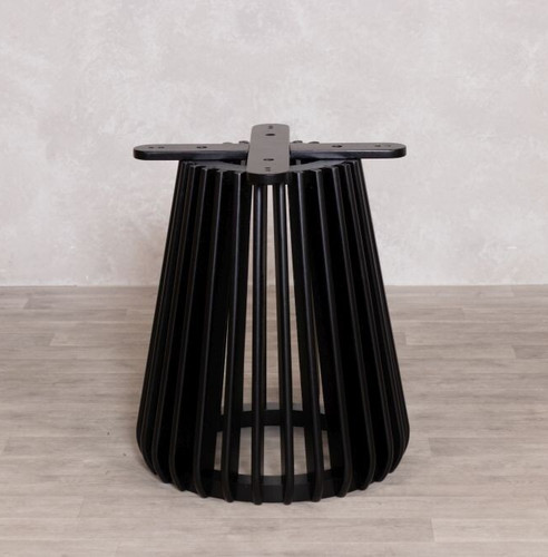 Black slatted statement table - slatted,