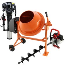 Earth Auger, Cement Mixer & 2 Stroke Post Driver Petrol Electric
