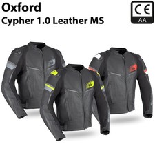 Oxford Cypher 1.0 Leather Mens Motorcycle Motorbike Sharp Styling Riding Jacket