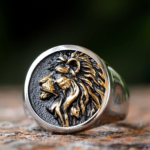 Men lion head ring - men's,