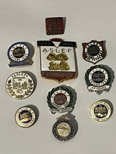 9 x ASLEF Union Enamel Lapel Badges Railway Trade Union + 1 x AFULE Australian