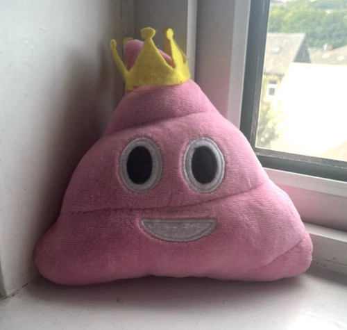 Pink plush poop - emoji, pillow