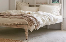 Single Bed Freme Urban Outfitters Wooden Boho White RRP£450 Bargain