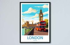 London Travel Print Wall Art London Wall Hanging Home Décor London Gift Art Love