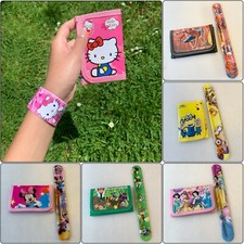 Children Character Set  Wallet and Snap band Girls Boys Kids Party for Gift