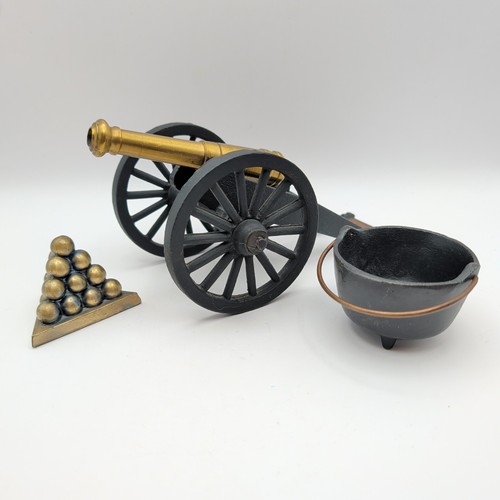 Cast iron brass cannon - &, decor