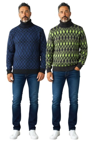 Mens high neck argyle - neck,