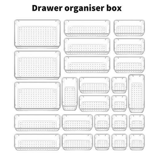 Piece clear plastic drawer - 25-piece,