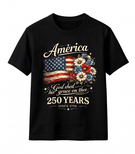 America 250 years flag floral - years,