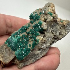 Dioptase Crystals In Matrix Kazakhstan Mineral Display Specimen 110 Grams