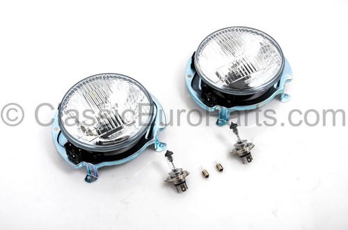 Euro round headlight set - h4,