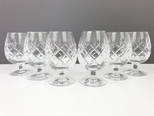 Vintage 6 x Small Webb Corbett Crystal Brandy Glasses Signed