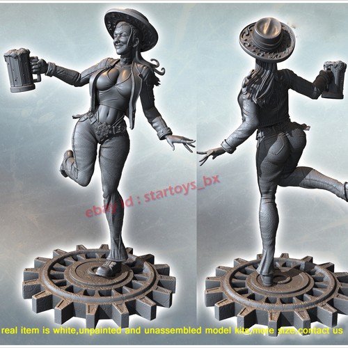 Cowboy girl holding barrel 8 - holding,