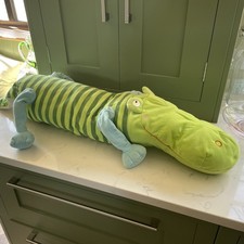 IKEA BARNSLIG KROKODIL BLUE GREEN STRIPED LARGE CROCODILE 95CM LONG SOFT TOY 
