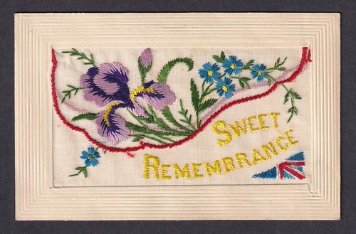 Ww1 embroidered silk - ww1, postcard