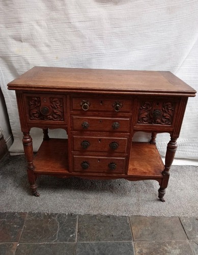 Antique wooden console table - console,