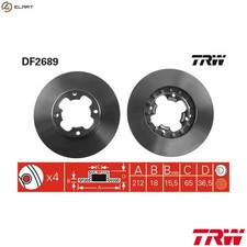 2x BRAKE DISC DF2689 FOR SUBARU SUMO/Van/Bus JUSTY/� LIBERO VANILLE 1.0L 3cyl