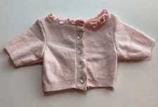 Vintage Bear Factory Pink Button Knitted Cardigan Coat Jacket Girls Top Sequin