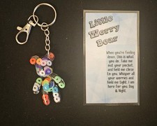 Handmade Resin Teddy Bear Keyring Worry Bear