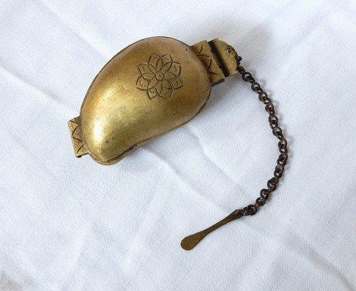 Antique brass snuff holder - antique,