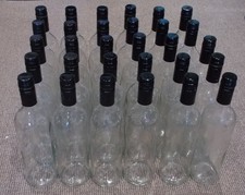 30 identical 75cl Clear Glass Wine Bottles with caps ideal for home wine making