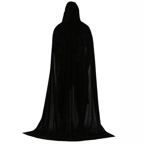 Velvet hooded robe cloak - hooded,