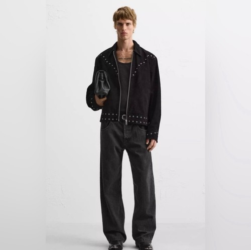 Zara men black 100 cowhide - men's, 100%