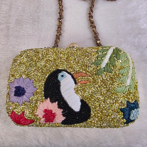 Zara toucan beaded clutch - toucan,