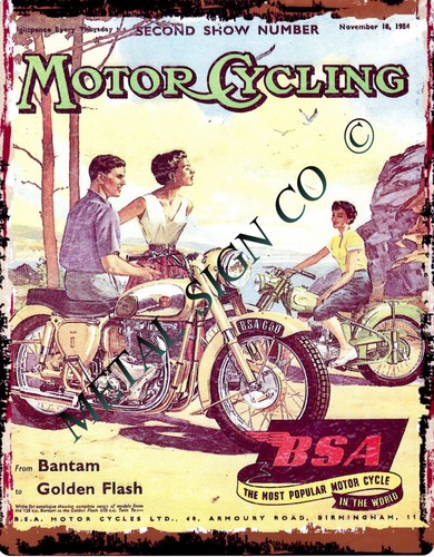 Bsa advert metal sign retro - bsa,