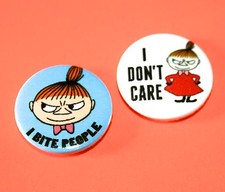 SET OF 2 MOOMIN LITTLE MY BUTTON BADGES
