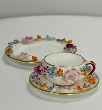 Rare Coalport Flower Encrusted