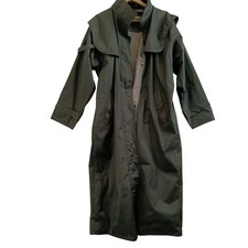 Tayberry Long Women's Trench In Dark Green Casual Lined Coat UK Medium -Preloved