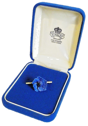Blue flower brooch pin aynsley - blue,