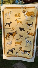 Tea Towel-Dog breeds- Unused souvenir vintage Amanda Fabrics cotton- Dogs