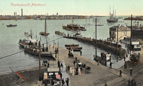 Portsmouth harbour postcard - harbour,