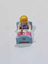 Vintage Polly Pocket 1989 - Polly's Bedtime Ring Topper with doll - Bluebird