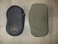 Double Sport Fish Trout Fishing Reel Case and unbranded accessory pouch