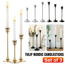 3/6Pcs/set Tulip Nordic Candlesticks Gold Candlestick Candle Holder Dinner Decor