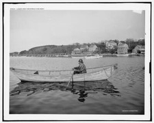 Cape Ann fisherman,dory,boats,piers,wharves,Gloucester,Massachusetts,MA,c1905