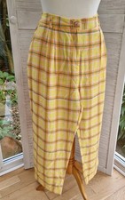 Topshop Yellow Tartan Check Trousers Size 16 BNWT RRP £42