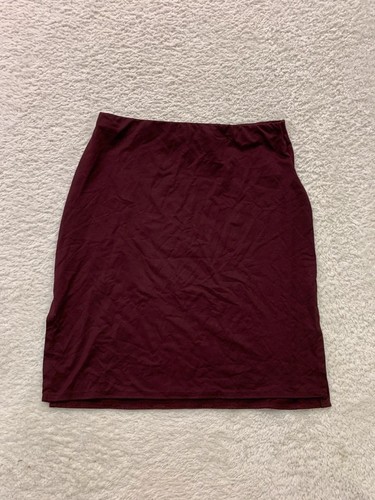 Burgundy knee length skirt - knee,