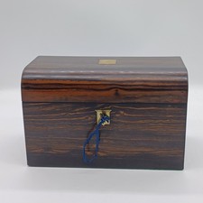 Antique 19th Georgian Regency English Coromandel Tea Caddy With Key